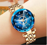 Diamond Shape Multicolour Dial and Rose Gold Strap Watch for Womens and Girls Accessories
