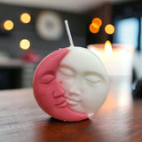 2 Pcs Sun Moon Double Shade Design Hand Poured Pure Soy Wax Scented Candle Quirky Home Essentials